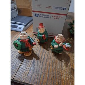 Vintage 3 Dept 56 Merry Makers Monks Friars  Retired Christmas Ceramic Figurines